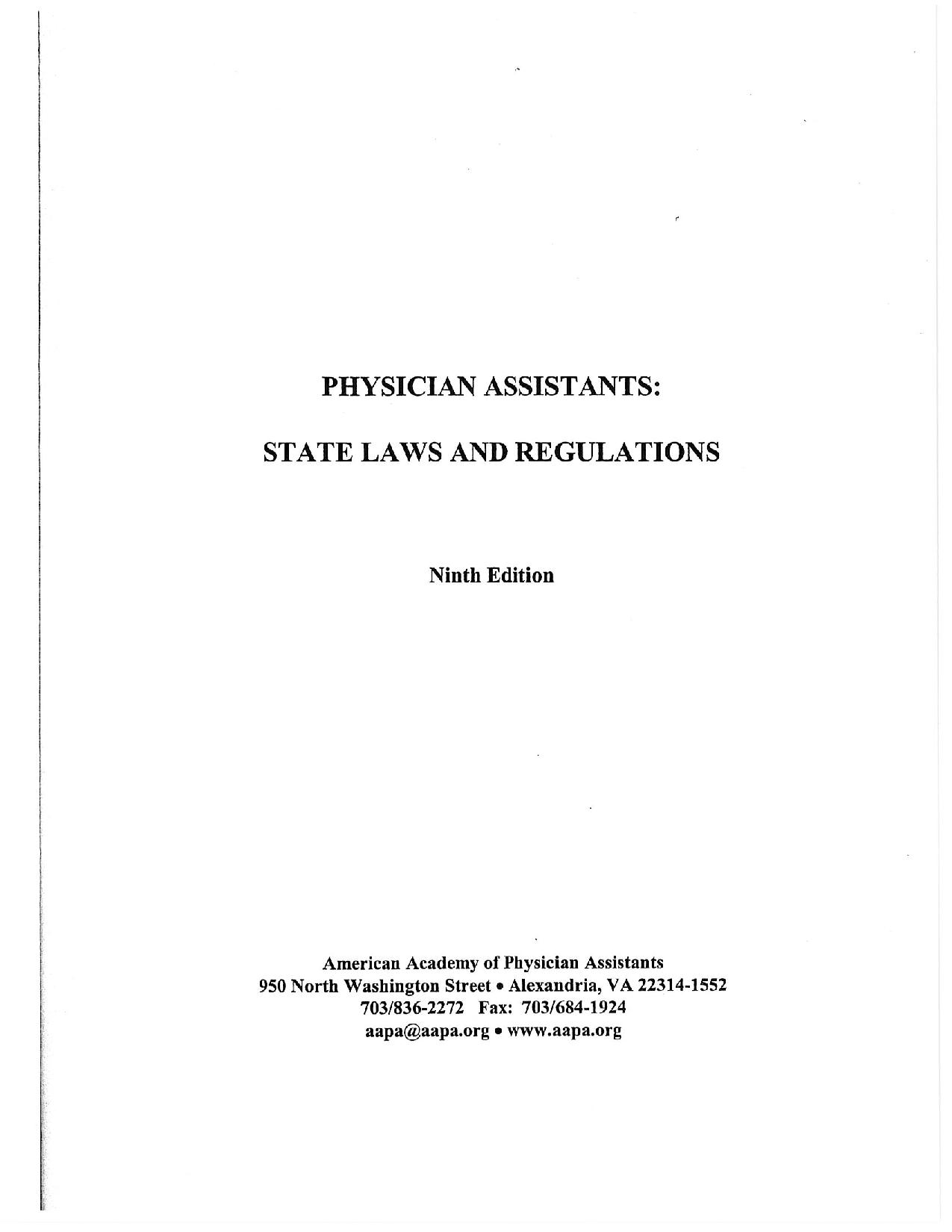 Leyes y reglamentos estatales de Pensilvania, 9.ª edición