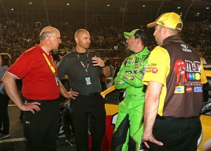 PA Bill Heisel at end of a full day at Charlotte Motor Speedway