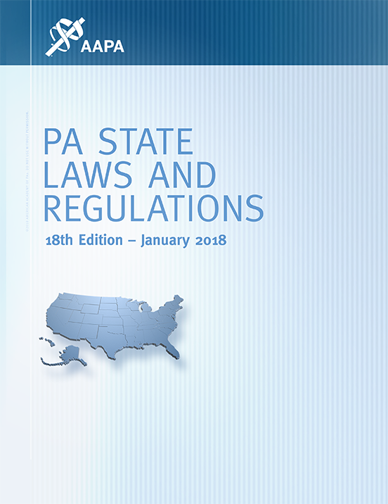 AAPA PA State Laws and Regulations January 2018 18th Edition cover