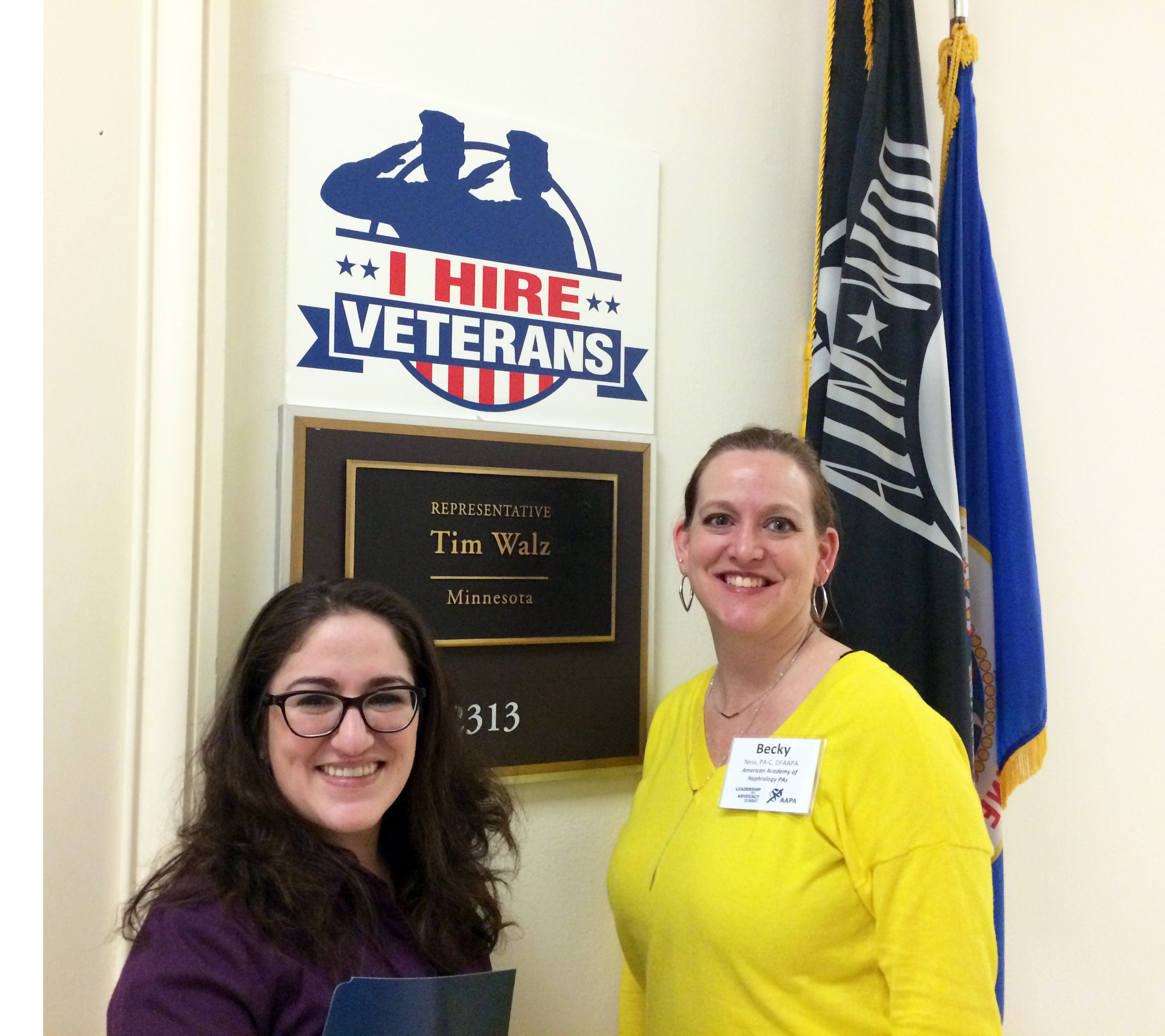 Capitol Hill staffer Samantha Dercher with constituent Becky Ness