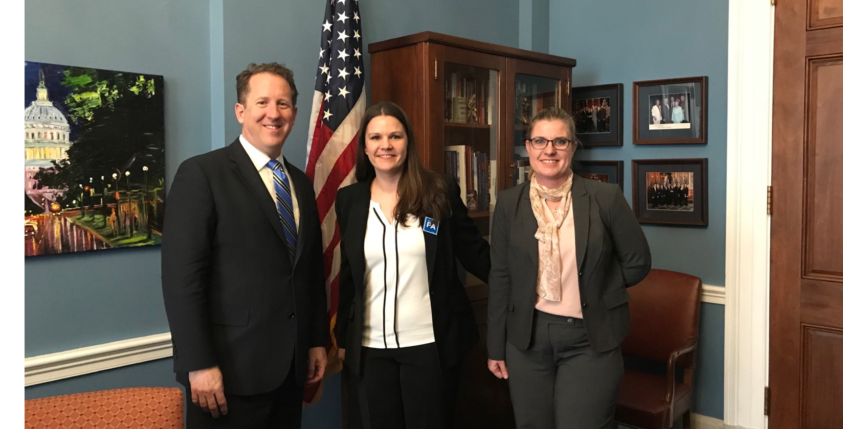 Representative Adrian Smith with Nicole Buettner, PA-C and Jessica Stemper, PA-C
