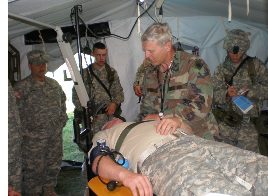 Curt Kroh examining a patient
