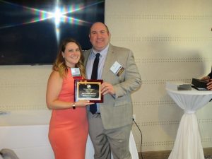 Jason Prevelige receives the 2018 Connecticut Academy of PAs Initiative Award from ConnAPA President Deanna Zimkus