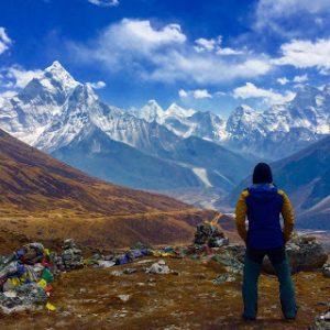 Jeff Evans después de una caminata en Nepal