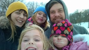 Rachael Jarman, her husband Chris, and three daughters, Lucy, Charlotte and Rosie