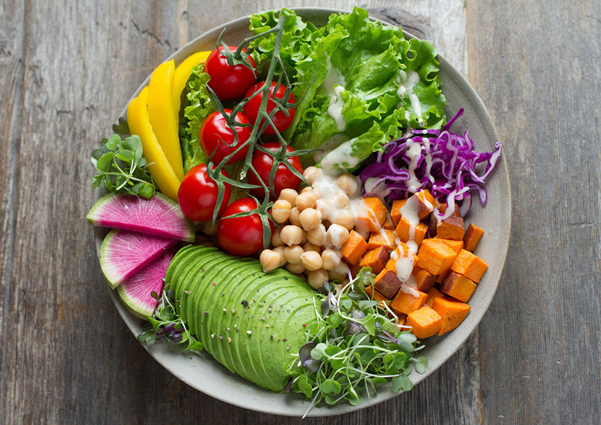 bowl of healthy foods