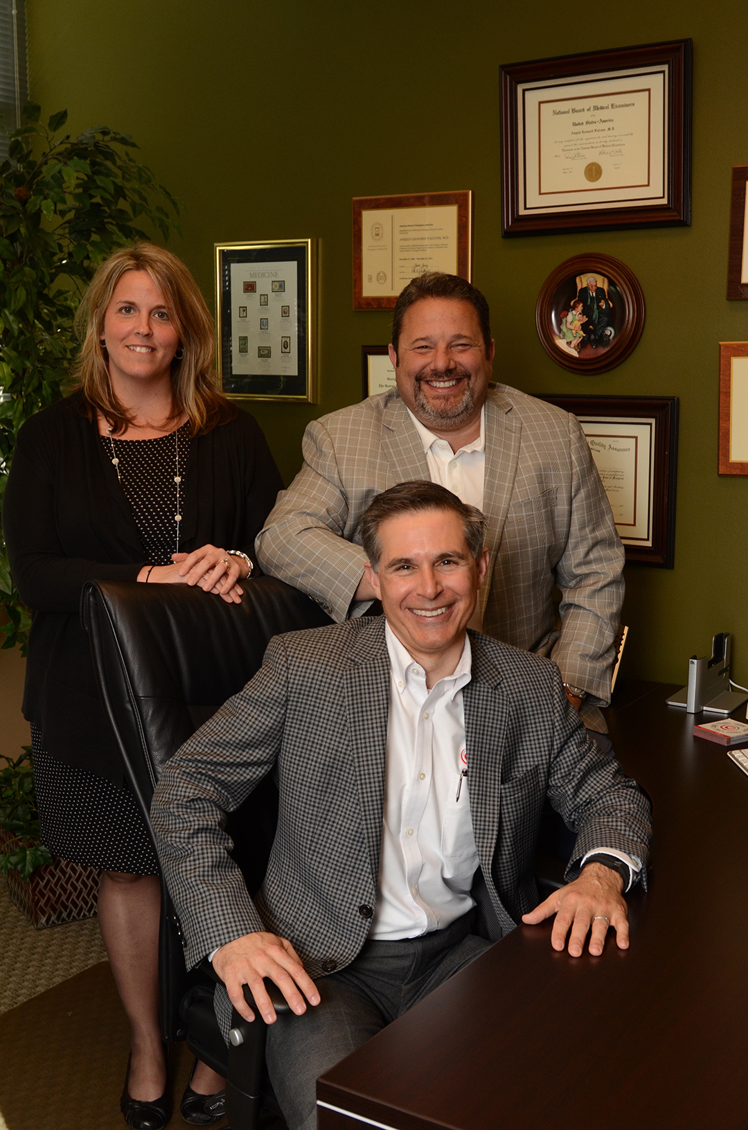 Krisi Gindlesperger with Angelo Falcone and Dominic Bagnoli