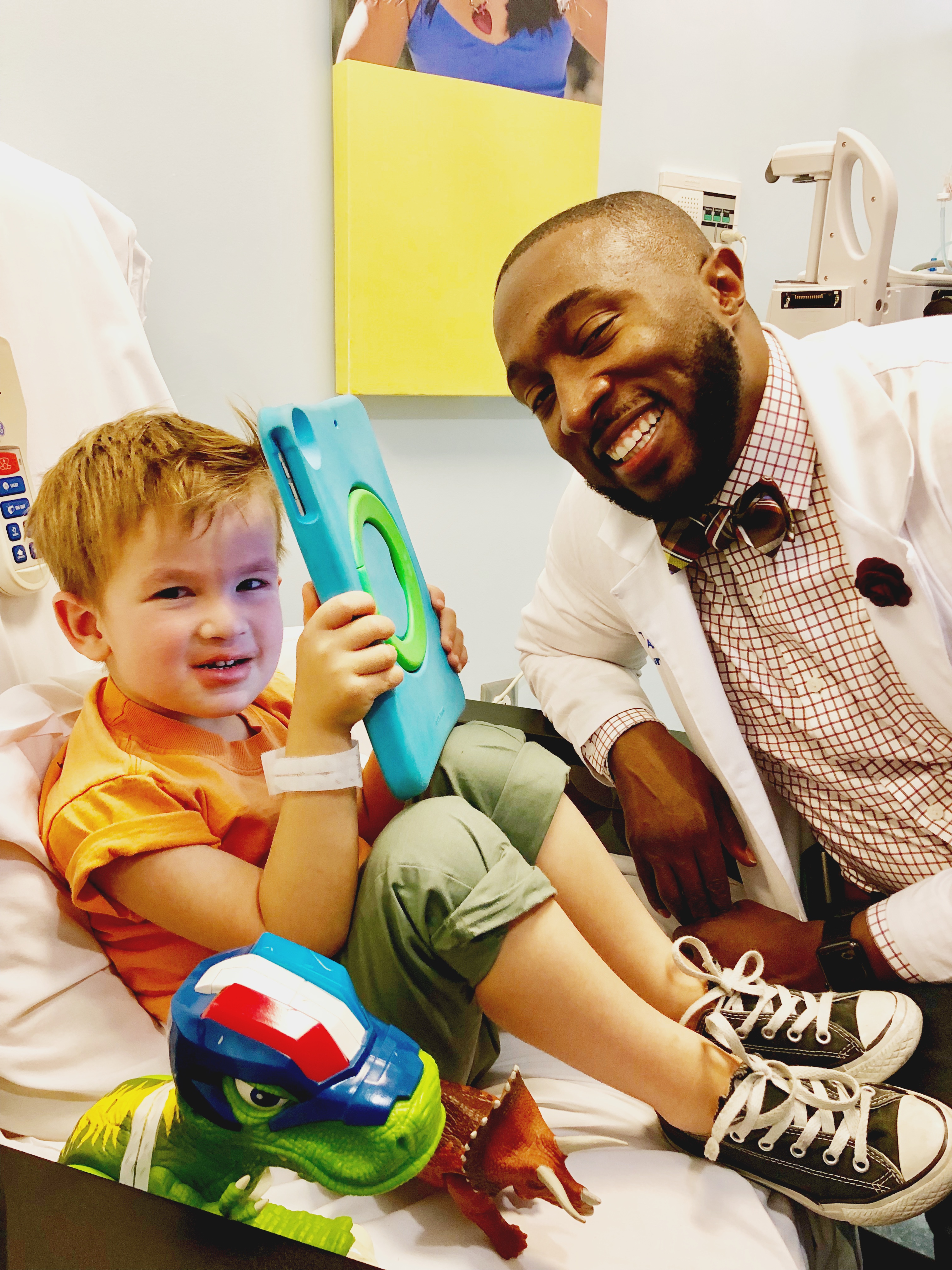 Tony Adkins with young patient