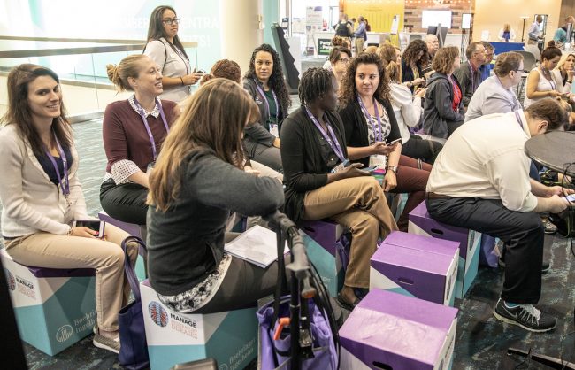 AAPA 2018 Conference Rotation Station attendees sitting and talking