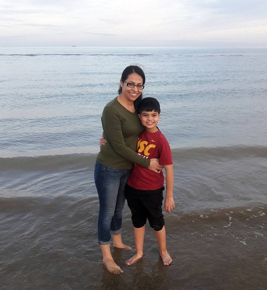 Jessica Flores with son