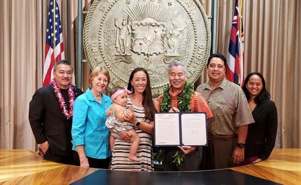 Rep. John Mizuno, Sen. Rosalyn Baker, Christina Starks, PA-C, David Ige Michael Robinson, Rep. Della Au Belatti