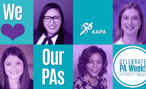 We Heart Our PAs graphic with Sondra DePalma, Marie-Michele Leger and Andrea Lowe