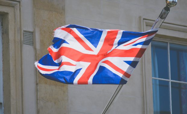 British flag flying