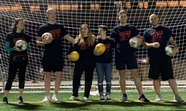 George Washington University PA students on a soccer field