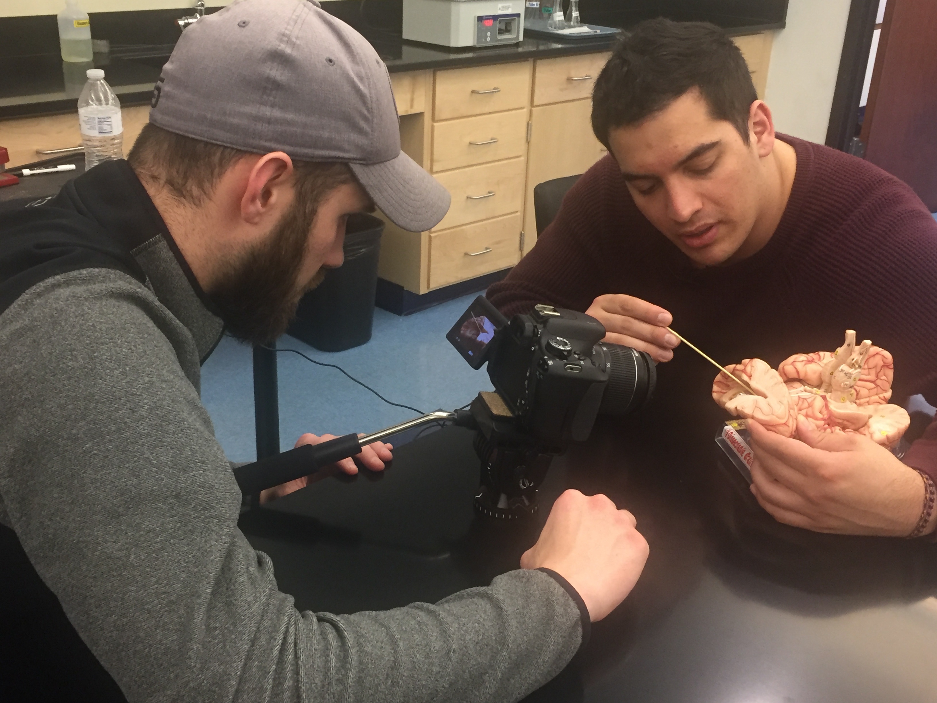 Rob Beach filming Zach Murphy’s talk on the anatomy of the brain