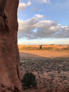 Angela Widler rock climbing