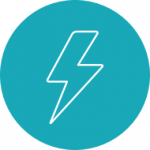 TCI blue circle with lightning bolt icon