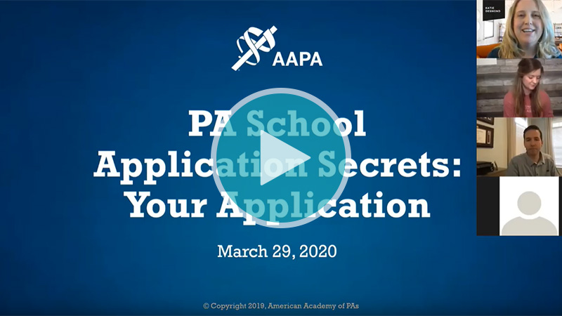 Thumbnail for PA Application Secrets webinar video