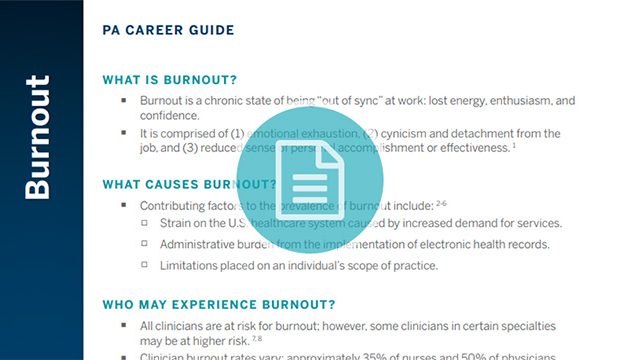 Miniatura de la guía profesional de Burnout PA