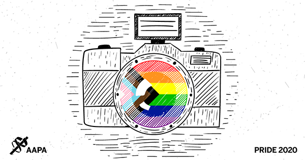 Camera with a Pride flag as the lens