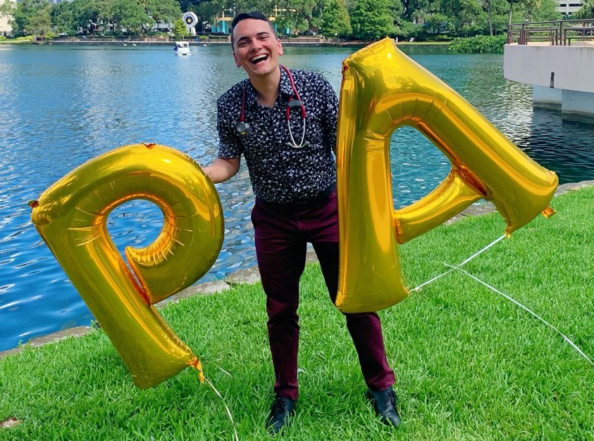 Daniel Mulcahy with PA balloons