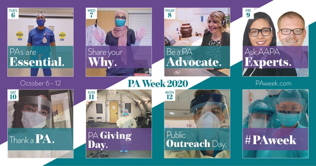 PA Week 2020 Calendar