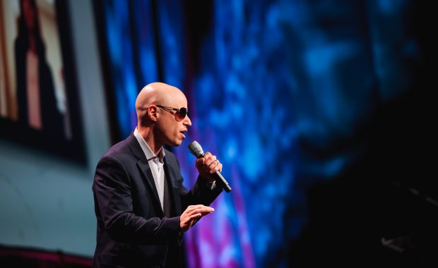Zdogg speaking on stage
