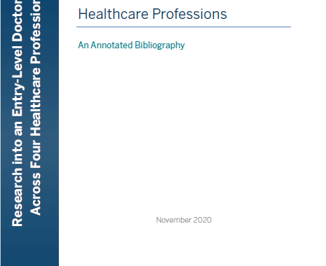 Research into the Entry Level Doctorate Across Four Healthcare Professions bibliography cover