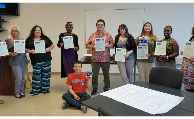 Hwal Lee conducting an MHFA training at a community college