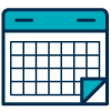 Teal and white calendar icon