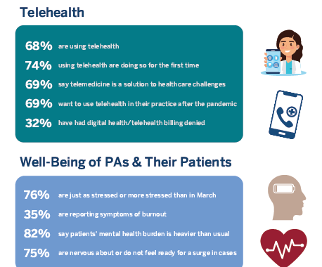 PA Experiences During COVID-19 Six Months into the Pandemic infographic