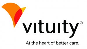 Vituity logo with tagline 'At the heart of better care.'