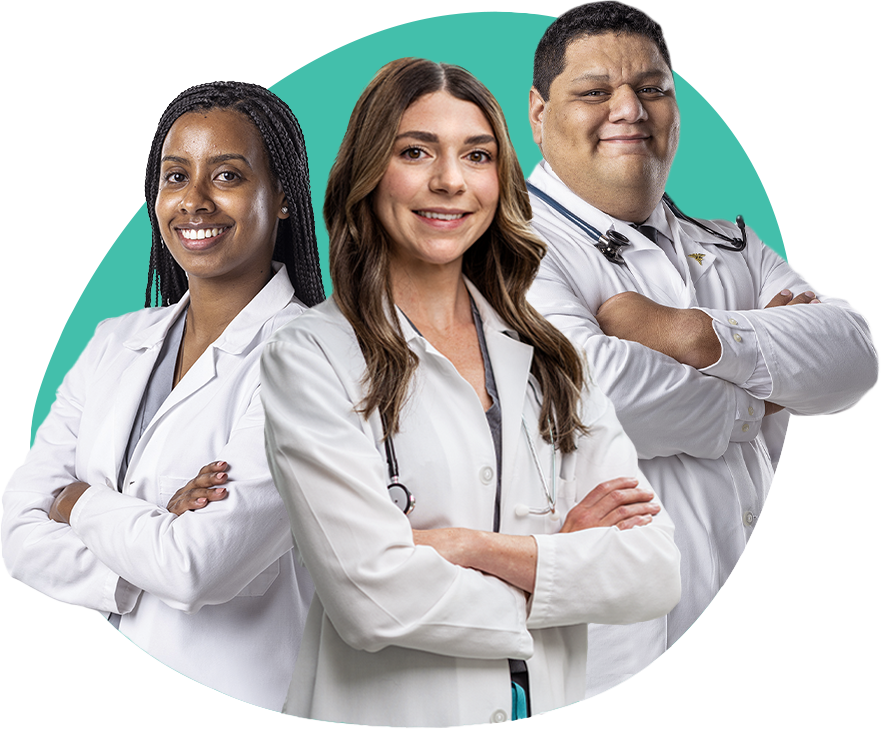 Three newly graduated PAs smiling about their AAPA membership