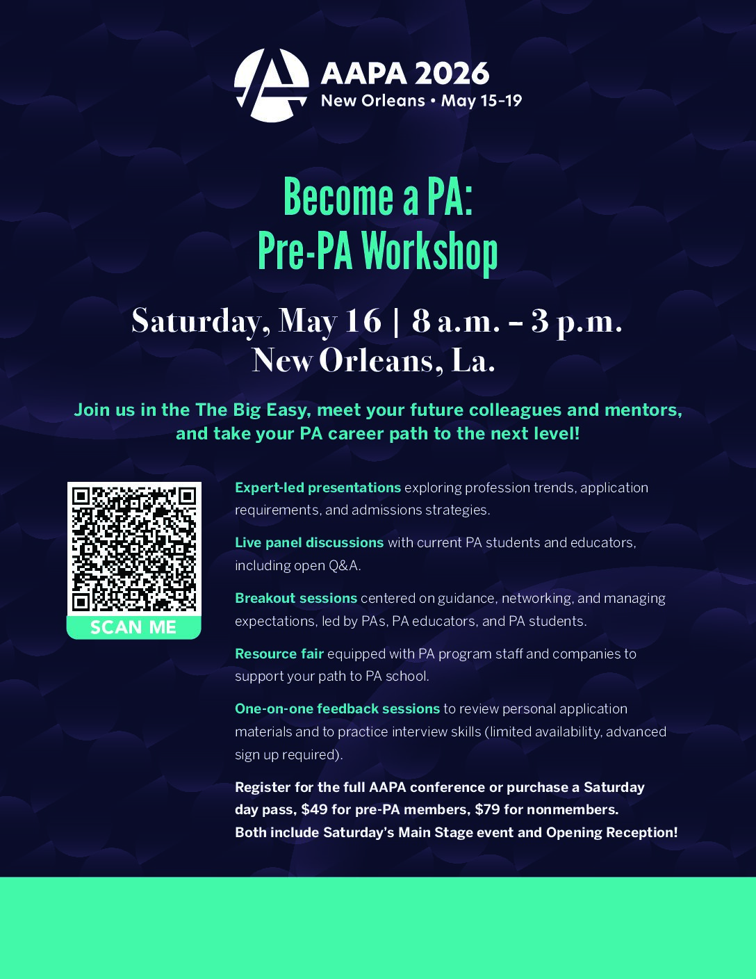 Pre-PA Workshop - Flyer